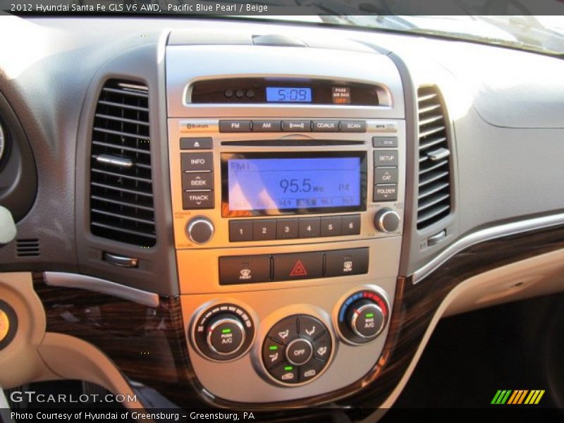 Pacific Blue Pearl / Beige 2012 Hyundai Santa Fe GLS V6 AWD