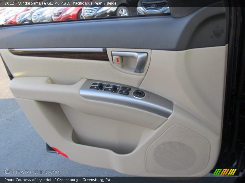Pacific Blue Pearl / Beige 2012 Hyundai Santa Fe GLS V6 AWD