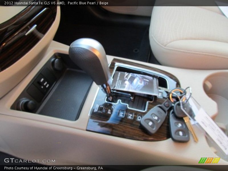 Pacific Blue Pearl / Beige 2012 Hyundai Santa Fe GLS V6 AWD