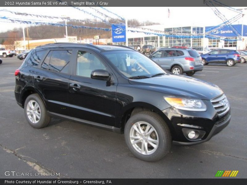 Twilight Black / Gray 2012 Hyundai Santa Fe SE V6 AWD