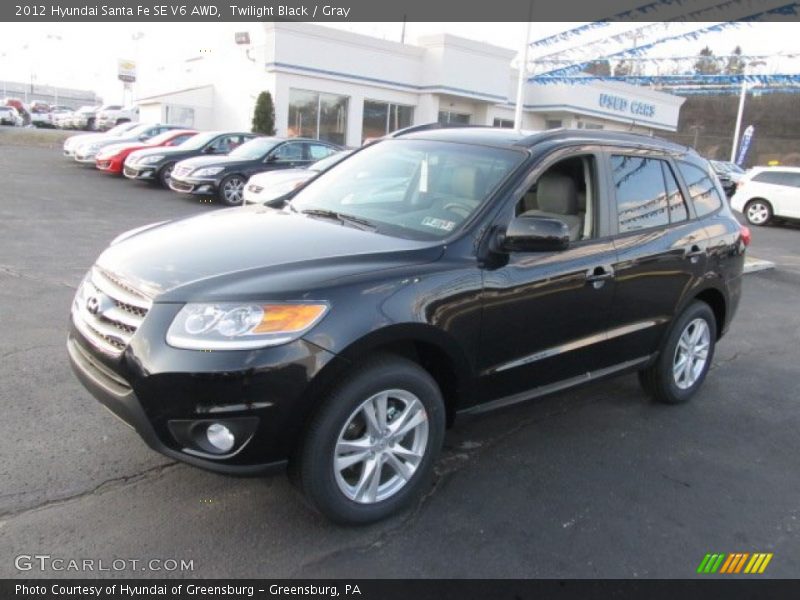 Twilight Black / Gray 2012 Hyundai Santa Fe SE V6 AWD