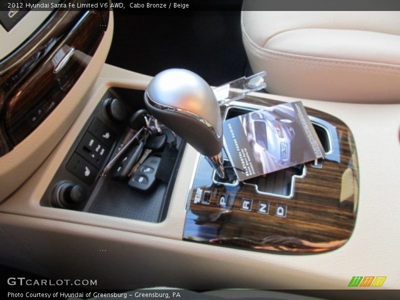  2012 Santa Fe Limited V6 AWD 6 Speed SHIFTRONIC Automatic Shifter