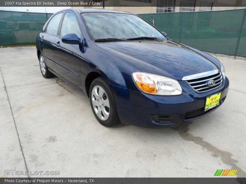 Deep Ocean Blue / Gray 2007 Kia Spectra EX Sedan