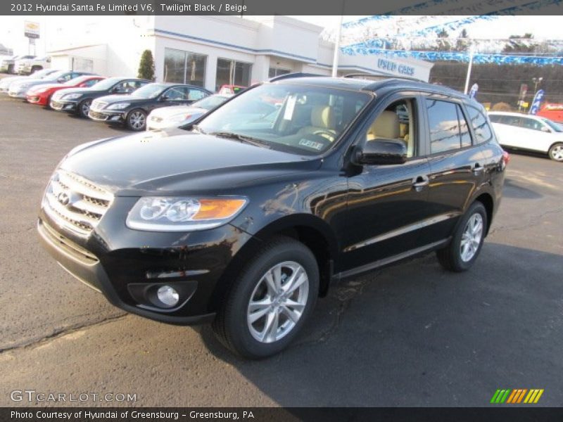 Twilight Black / Beige 2012 Hyundai Santa Fe Limited V6