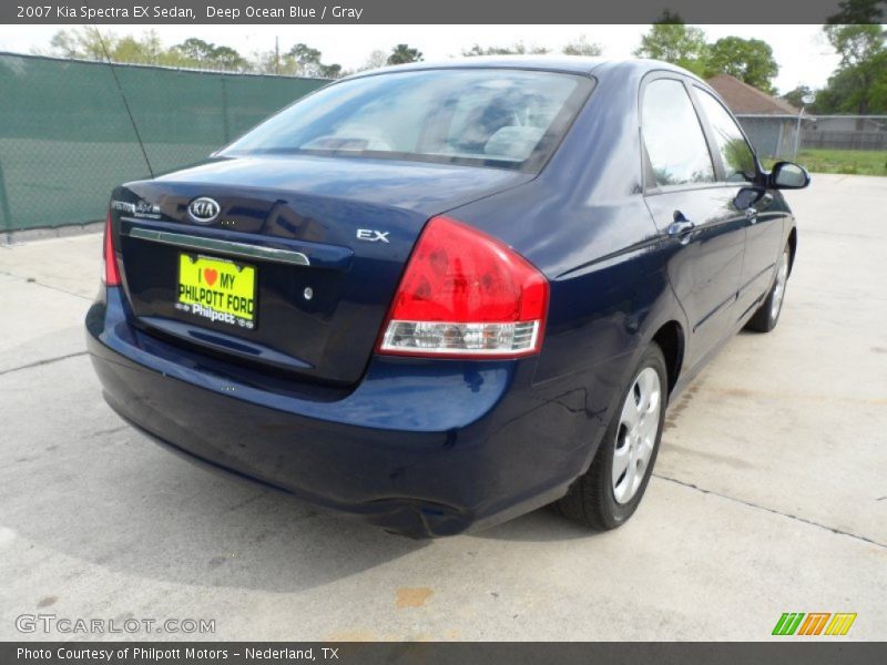Deep Ocean Blue / Gray 2007 Kia Spectra EX Sedan