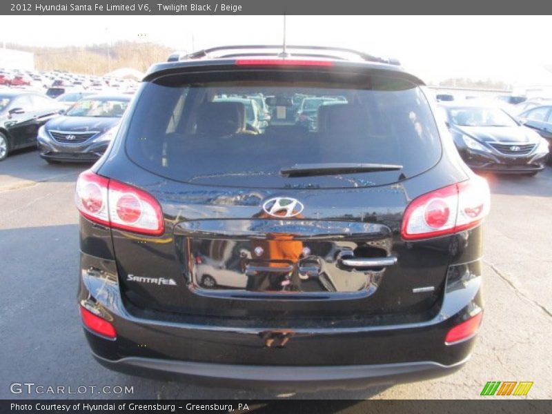 Twilight Black / Beige 2012 Hyundai Santa Fe Limited V6