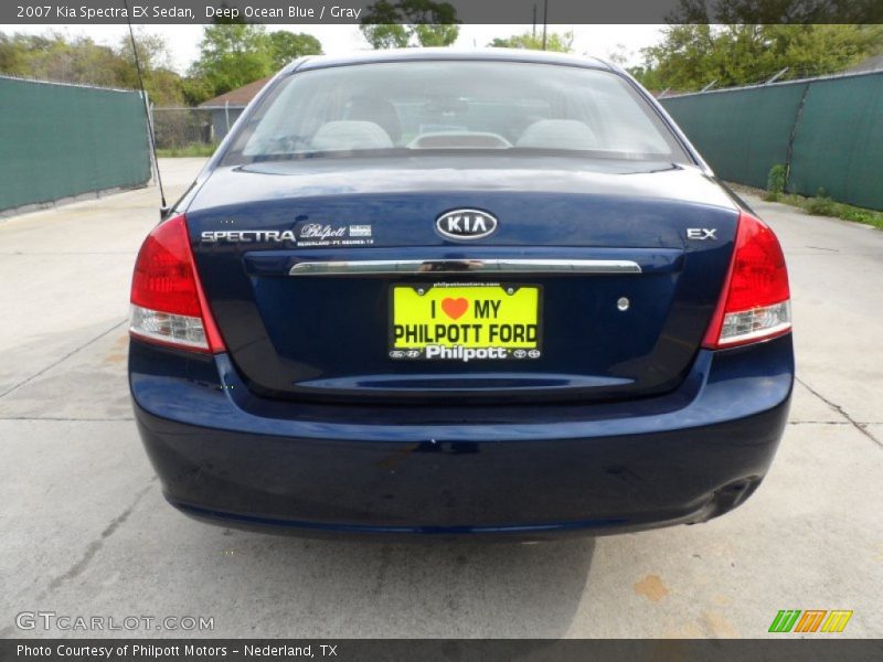 Deep Ocean Blue / Gray 2007 Kia Spectra EX Sedan