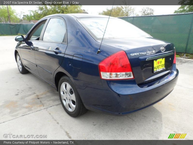 Deep Ocean Blue / Gray 2007 Kia Spectra EX Sedan