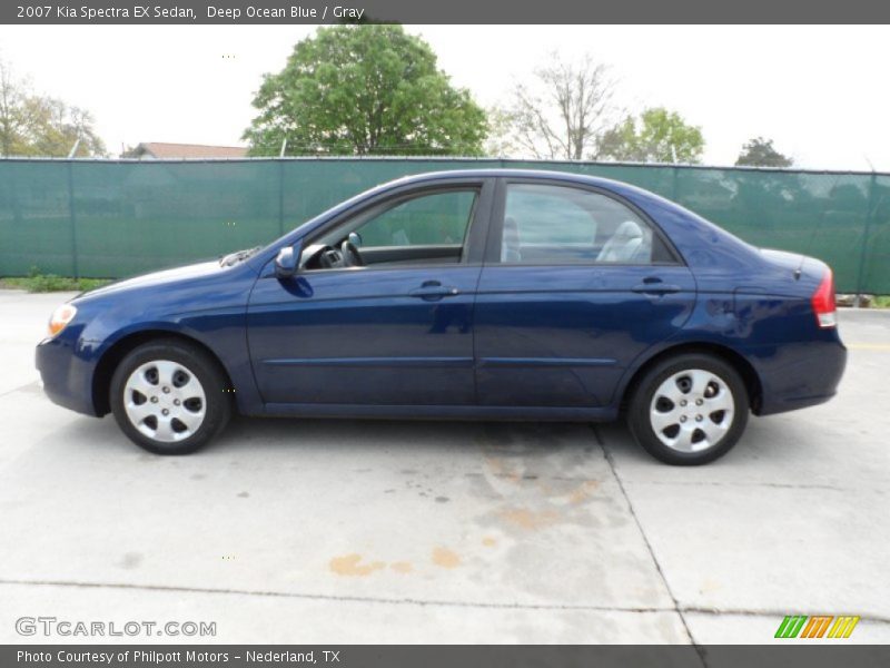Deep Ocean Blue / Gray 2007 Kia Spectra EX Sedan