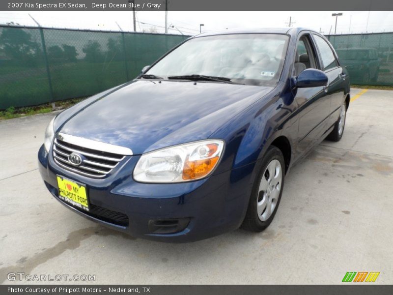 Deep Ocean Blue / Gray 2007 Kia Spectra EX Sedan