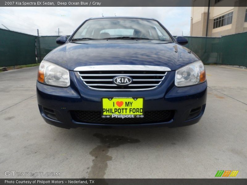 Deep Ocean Blue / Gray 2007 Kia Spectra EX Sedan