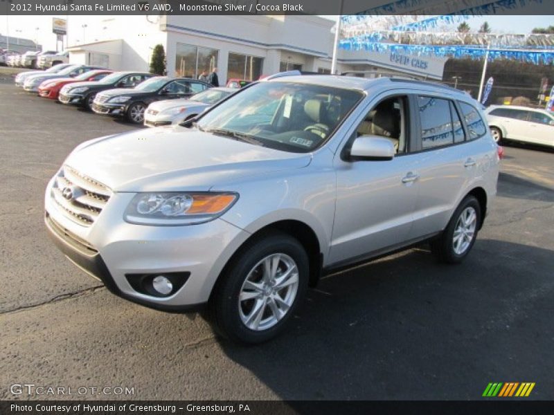 Moonstone Silver / Cocoa Black 2012 Hyundai Santa Fe Limited V6 AWD