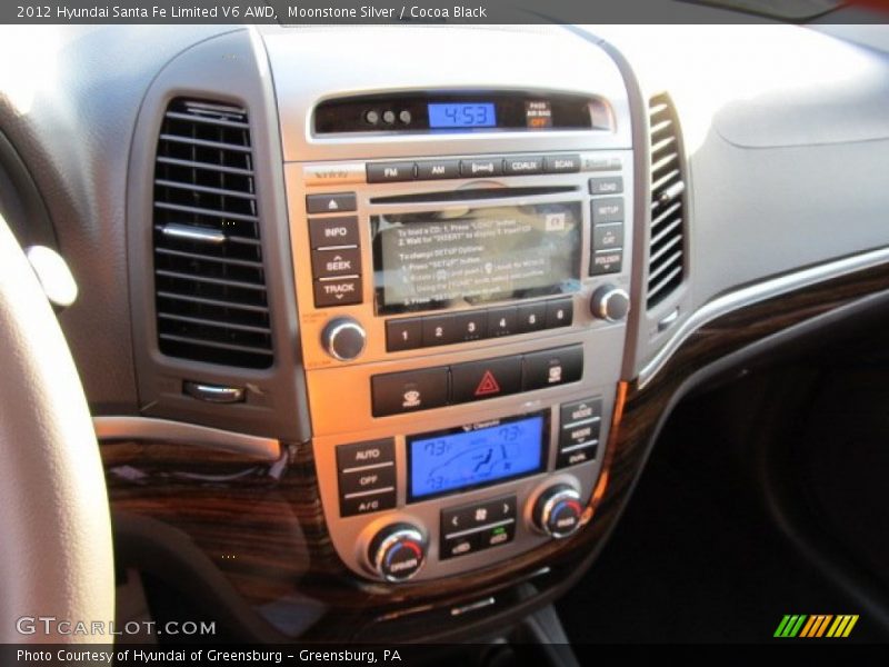 Moonstone Silver / Cocoa Black 2012 Hyundai Santa Fe Limited V6 AWD
