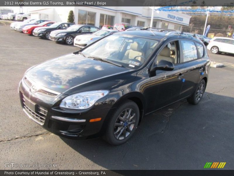 Black Noir Pearl / Beige 2012 Hyundai Elantra GLS Touring