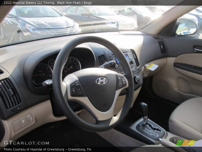 Black Noir Pearl / Beige 2012 Hyundai Elantra GLS Touring