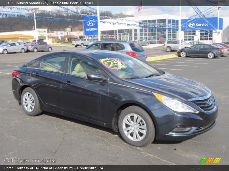 Pacific Blue Pearl / Camel 2012 Hyundai Sonata GLS