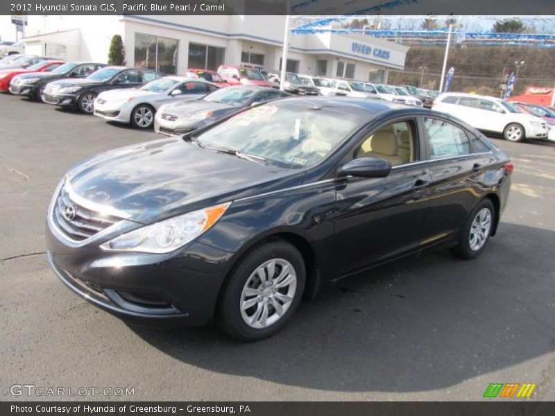 Pacific Blue Pearl / Camel 2012 Hyundai Sonata GLS