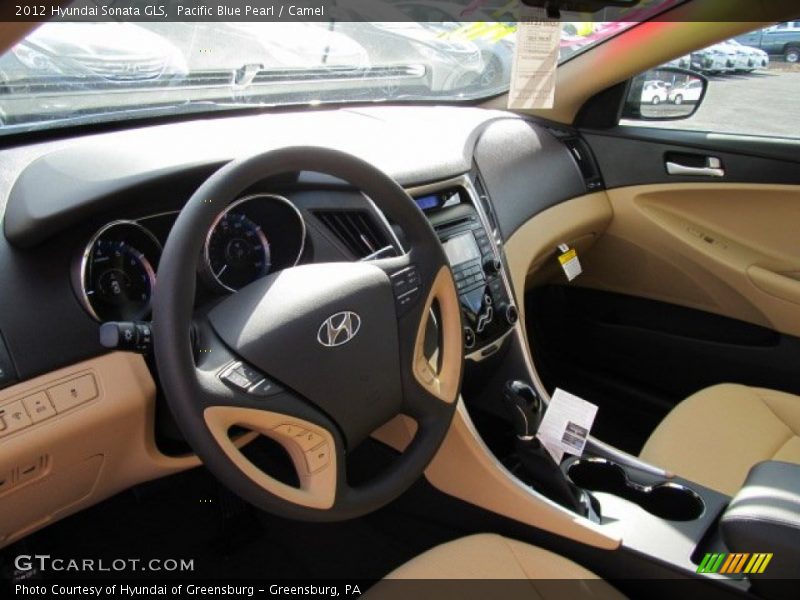 Pacific Blue Pearl / Camel 2012 Hyundai Sonata GLS