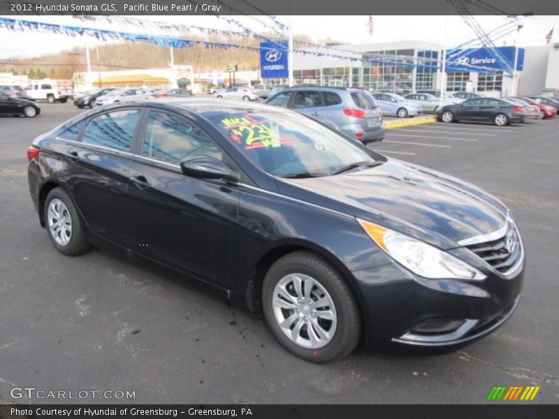 Pacific Blue Pearl / Gray 2012 Hyundai Sonata GLS