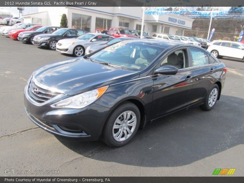 Pacific Blue Pearl / Gray 2012 Hyundai Sonata GLS