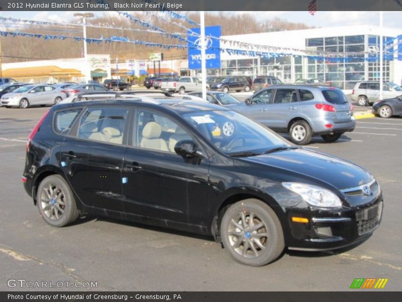 Black Noir Pearl / Beige 2012 Hyundai Elantra GLS Touring
