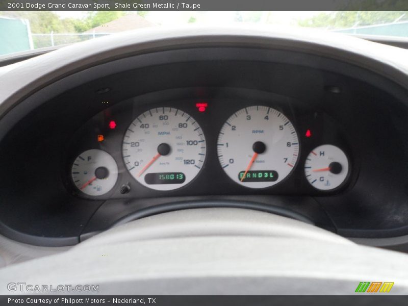 Shale Green Metallic / Taupe 2001 Dodge Grand Caravan Sport