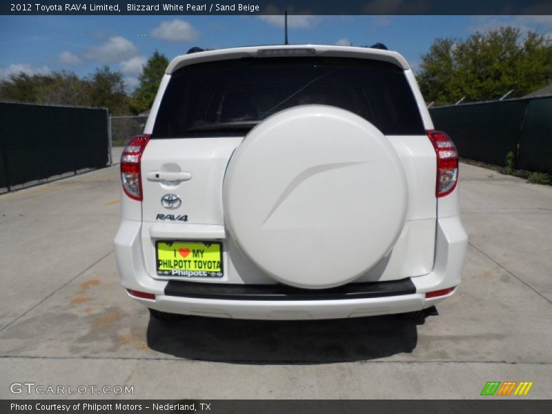 Blizzard White Pearl / Sand Beige 2012 Toyota RAV4 Limited