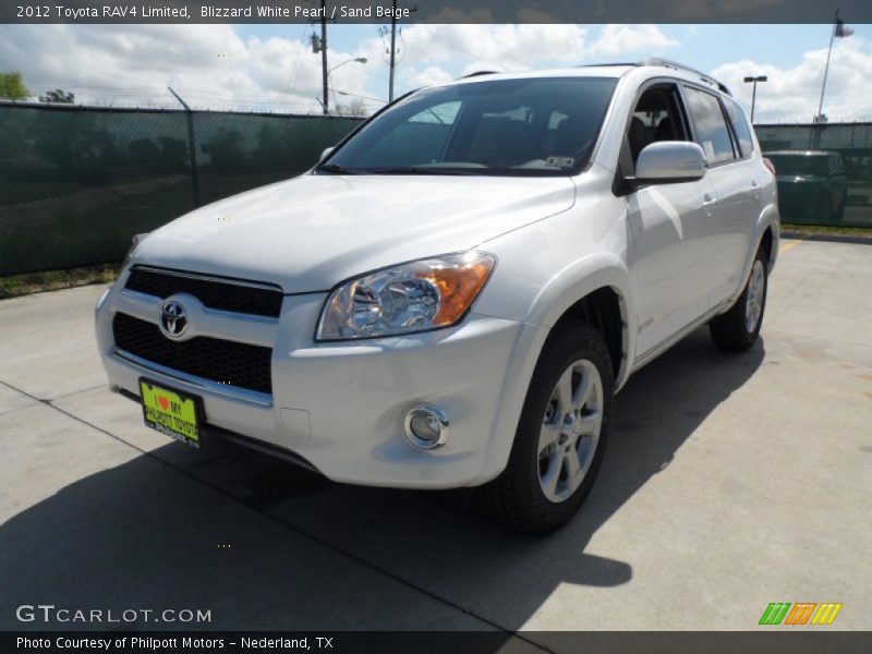 Blizzard White Pearl / Sand Beige 2012 Toyota RAV4 Limited