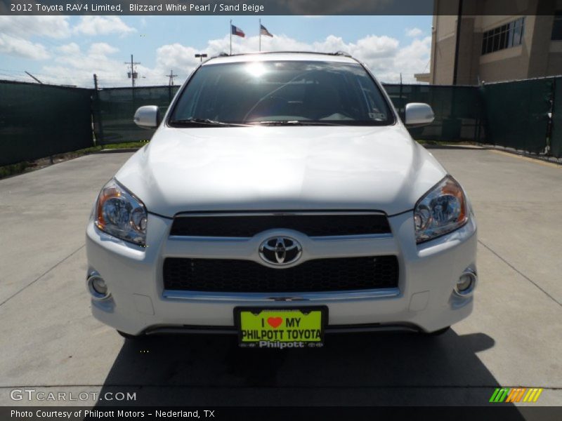 Blizzard White Pearl / Sand Beige 2012 Toyota RAV4 Limited