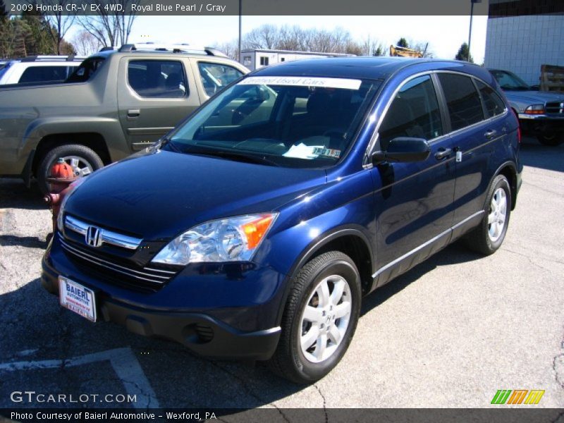 Royal Blue Pearl / Gray 2009 Honda CR-V EX 4WD