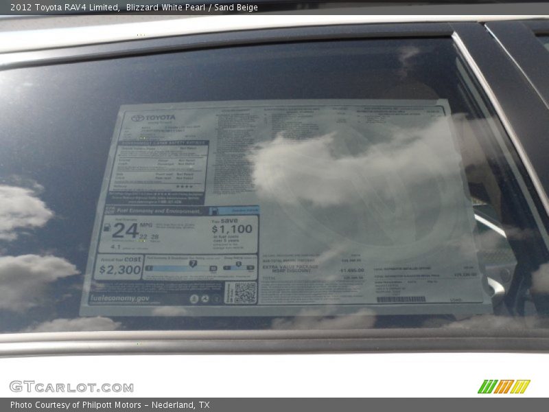 Blizzard White Pearl / Sand Beige 2012 Toyota RAV4 Limited