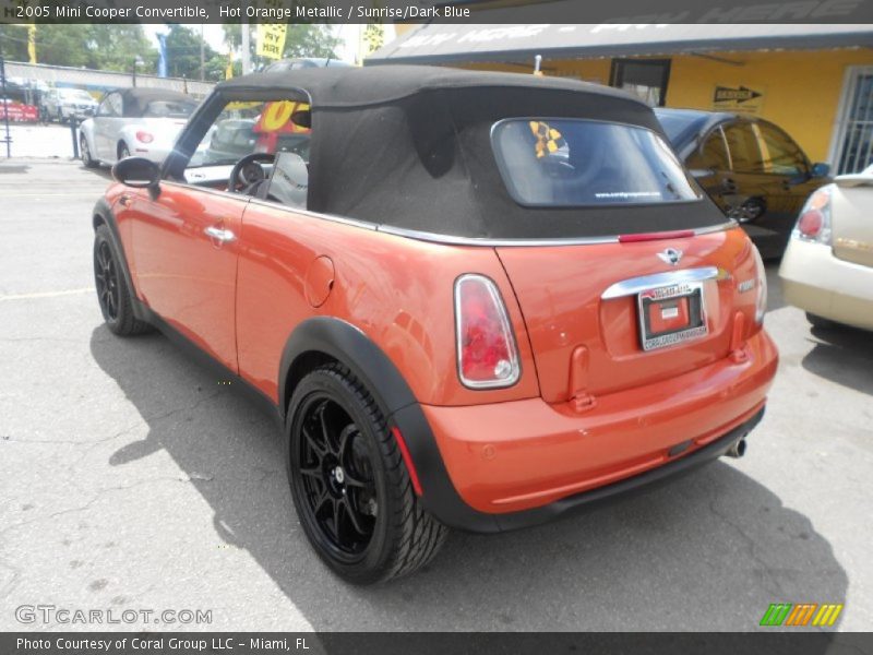 Hot Orange Metallic / Sunrise/Dark Blue 2005 Mini Cooper Convertible
