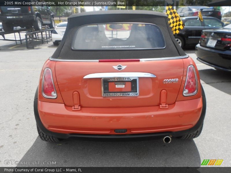 Hot Orange Metallic / Sunrise/Dark Blue 2005 Mini Cooper Convertible