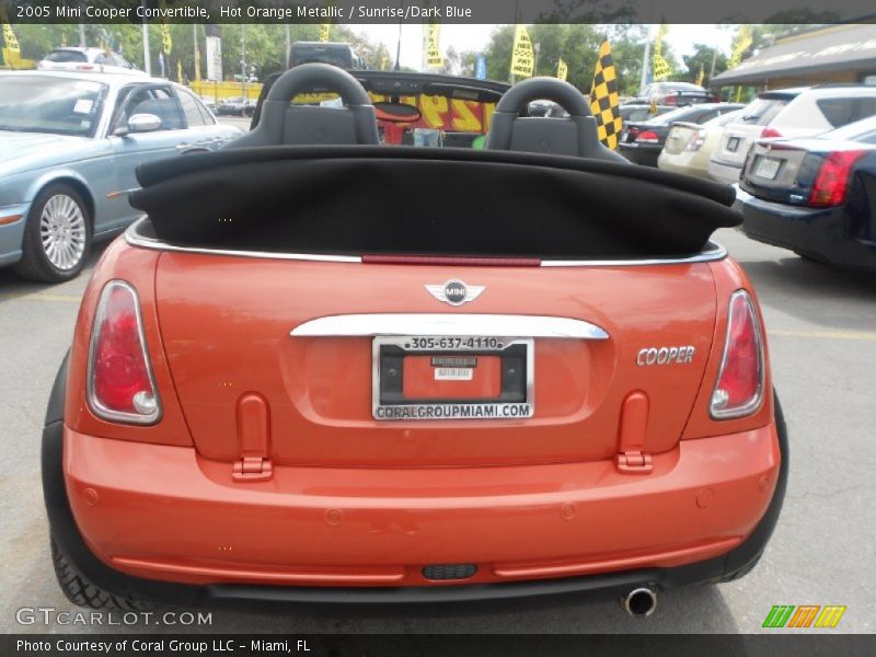 Hot Orange Metallic / Sunrise/Dark Blue 2005 Mini Cooper Convertible