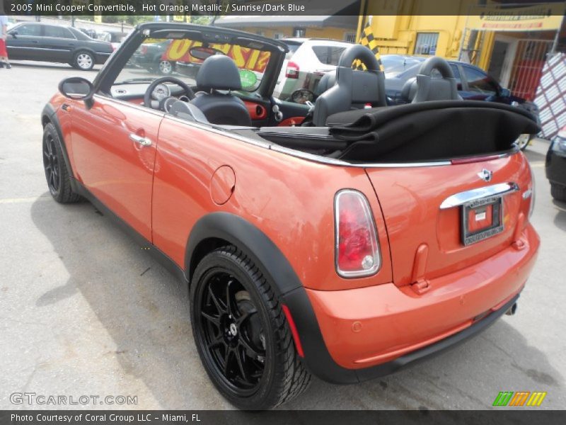 Hot Orange Metallic / Sunrise/Dark Blue 2005 Mini Cooper Convertible
