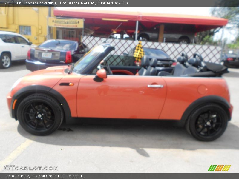 Hot Orange Metallic / Sunrise/Dark Blue 2005 Mini Cooper Convertible