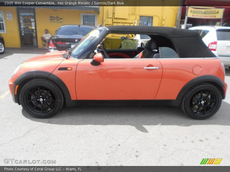 Hot Orange Metallic / Sunrise/Dark Blue 2005 Mini Cooper Convertible