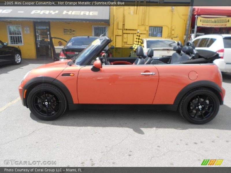 Hot Orange Metallic / Sunrise/Dark Blue 2005 Mini Cooper Convertible