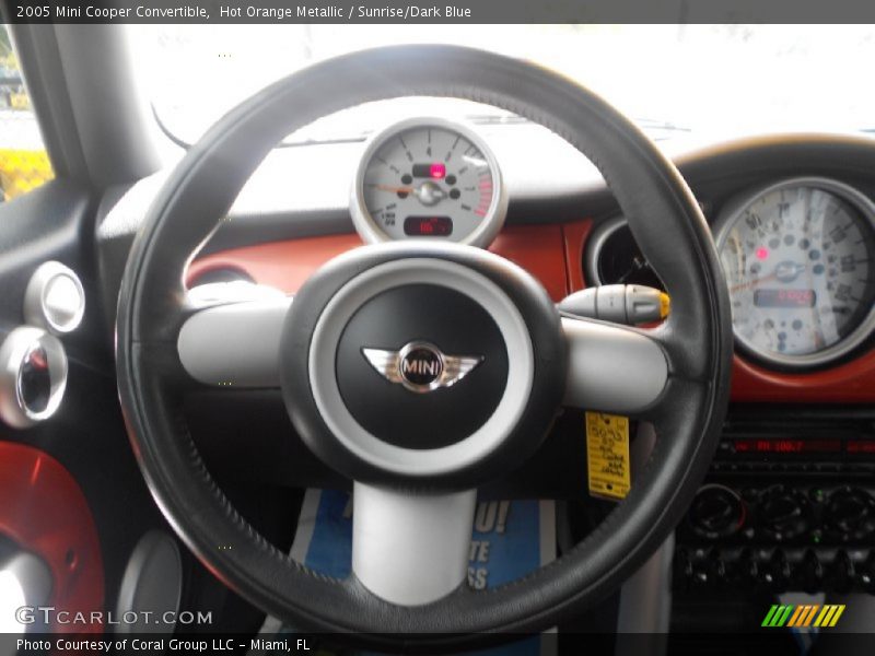 Hot Orange Metallic / Sunrise/Dark Blue 2005 Mini Cooper Convertible