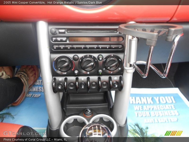 Hot Orange Metallic / Sunrise/Dark Blue 2005 Mini Cooper Convertible