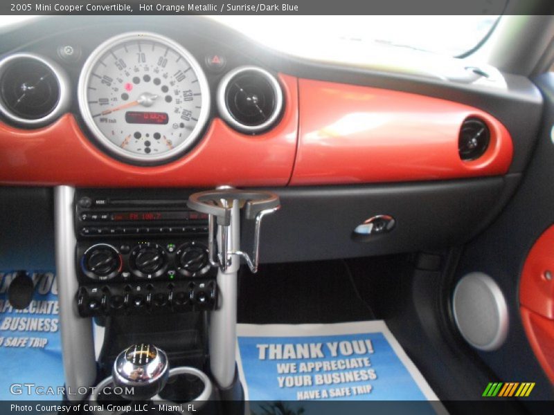 Hot Orange Metallic / Sunrise/Dark Blue 2005 Mini Cooper Convertible