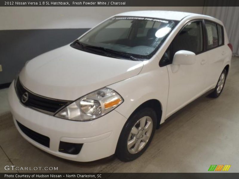 Fresh Powder White / Charcoal 2012 Nissan Versa 1.8 SL Hatchback