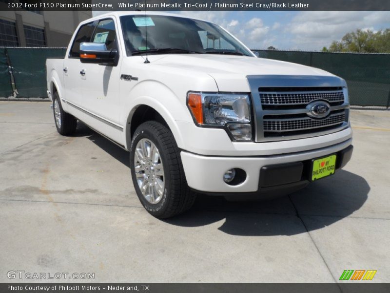 White Platinum Metallic Tri-Coat / Platinum Steel Gray/Black Leather 2012 Ford F150 Platinum SuperCrew