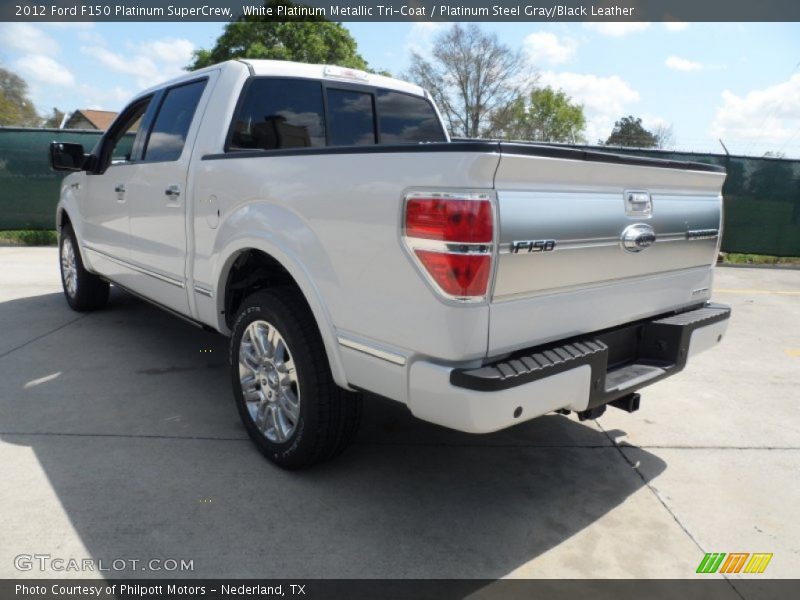 White Platinum Metallic Tri-Coat / Platinum Steel Gray/Black Leather 2012 Ford F150 Platinum SuperCrew