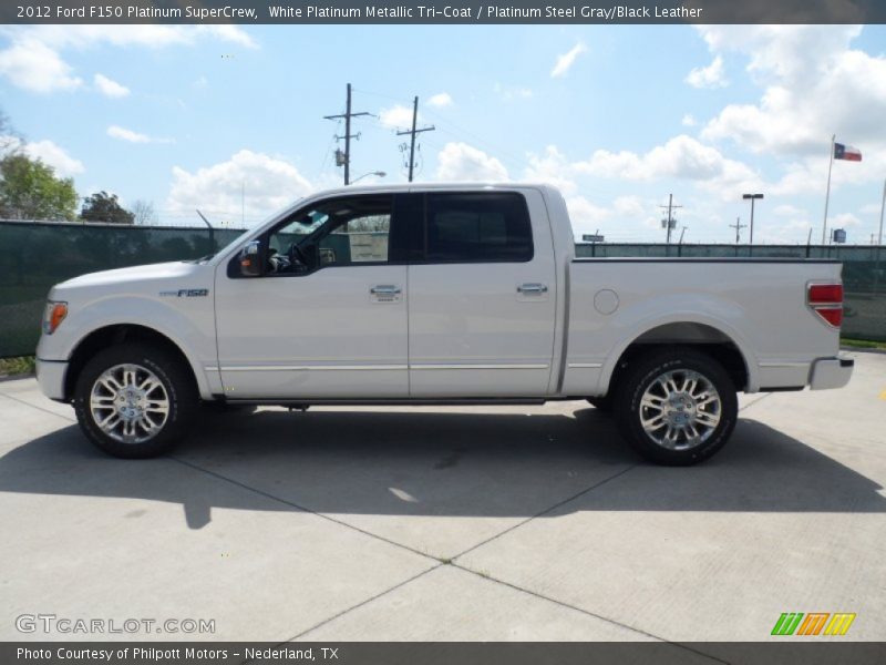 White Platinum Metallic Tri-Coat / Platinum Steel Gray/Black Leather 2012 Ford F150 Platinum SuperCrew