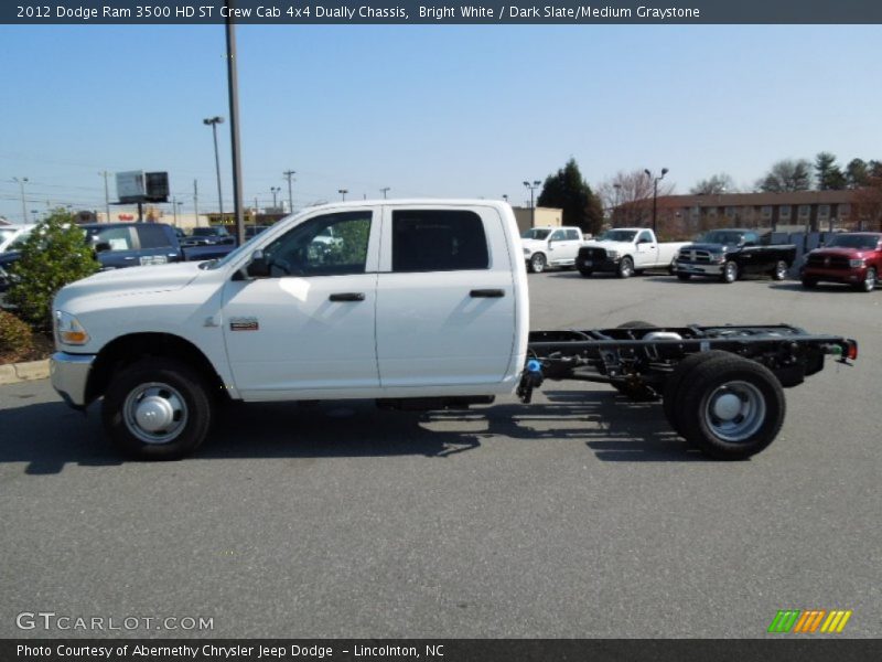 Bright White / Dark Slate/Medium Graystone 2012 Dodge Ram 3500 HD ST Crew Cab 4x4 Dually Chassis