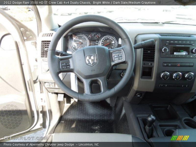 Bright White / Dark Slate/Medium Graystone 2012 Dodge Ram 3500 HD ST Crew Cab 4x4 Dually Chassis