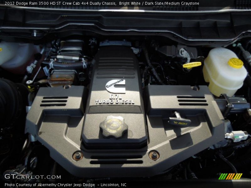 Bright White / Dark Slate/Medium Graystone 2012 Dodge Ram 3500 HD ST Crew Cab 4x4 Dually Chassis