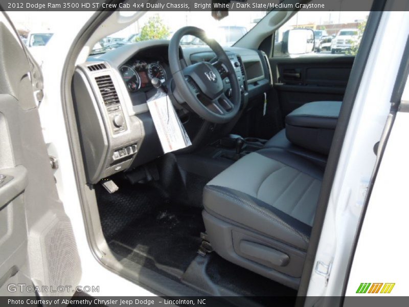 Bright White / Dark Slate/Medium Graystone 2012 Dodge Ram 3500 HD ST Crew Cab 4x4 Dually Chassis