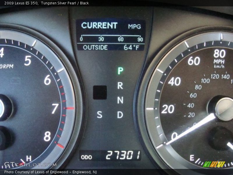 Tungsten Silver Pearl / Black 2009 Lexus ES 350